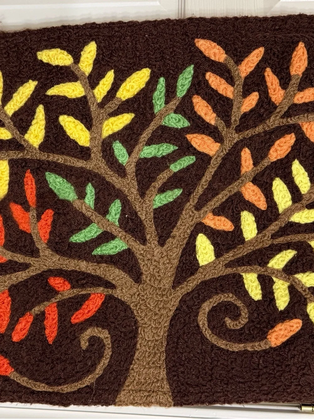 Tree of Leaves Brown Multicolor Indoor Door Mat